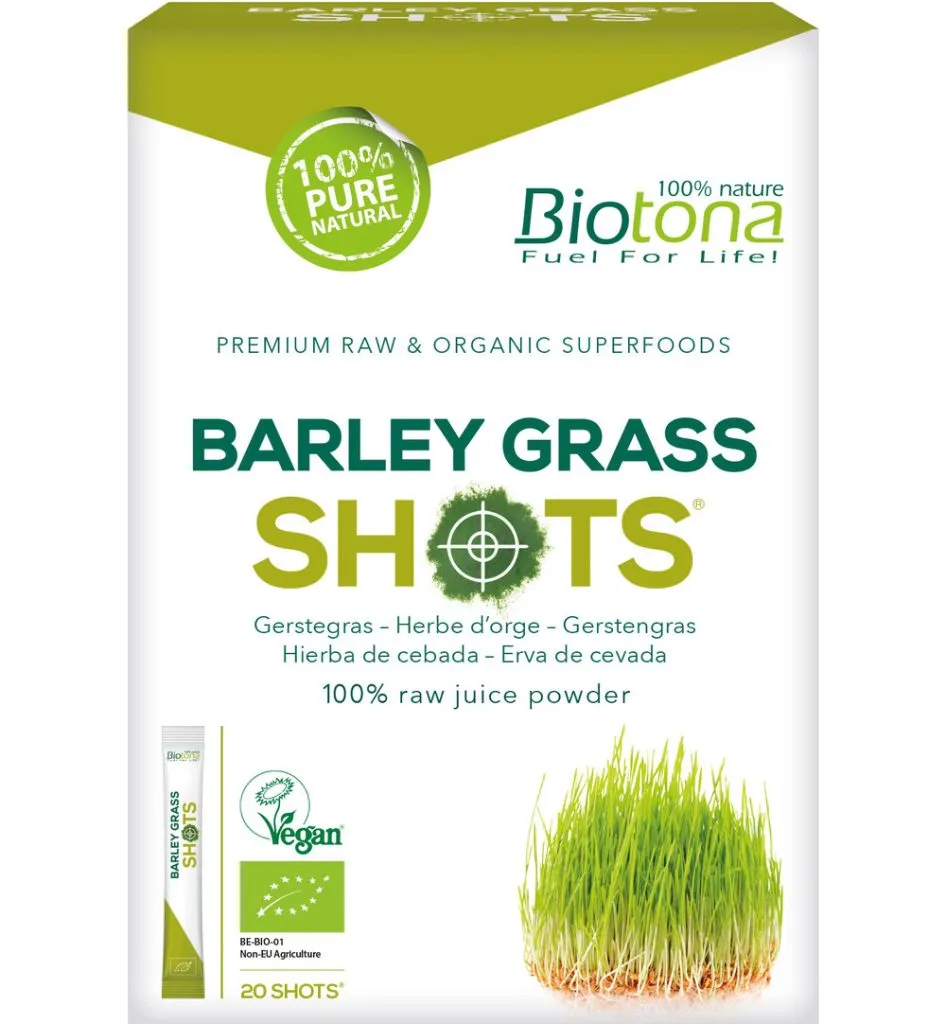 Biotona Barleygrass raw shots 2.2gram bio (20 stuks)