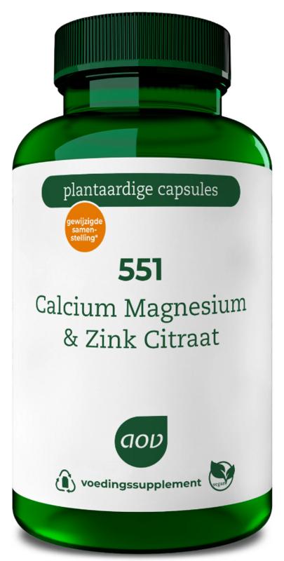 AOV 551 Calcium magnesium & zink citraat (90 vega capsules)