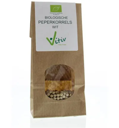 Vitiv Peperkorrels wit bio (40 gr)