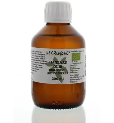 De Cruydhof Lijnzaadolie Koudgeperst Bio (200 ml)