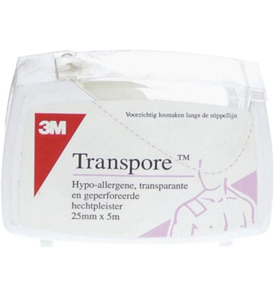 3M Transpore hechtpleister 5m x 25mm (1 stuk)