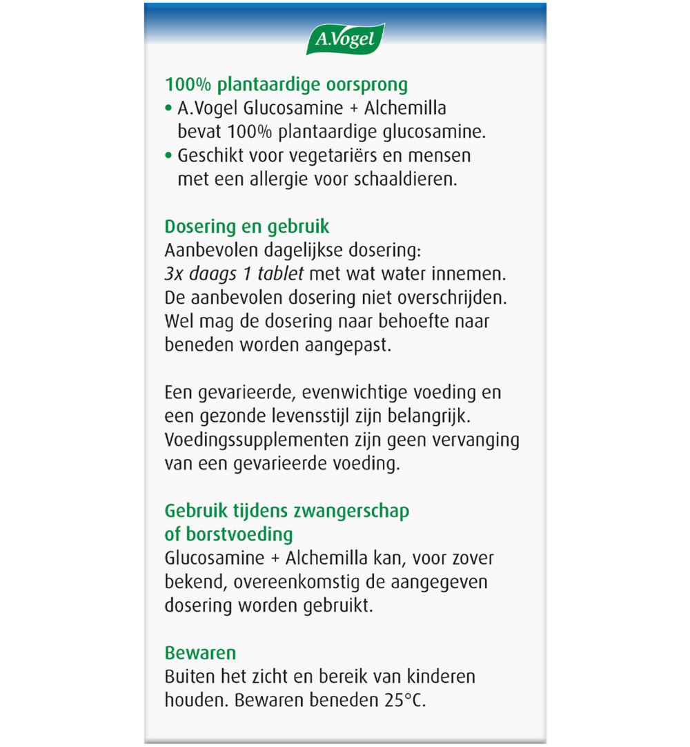A.Vogel Alchemilla glucosamine (90 tabletten) - image 2