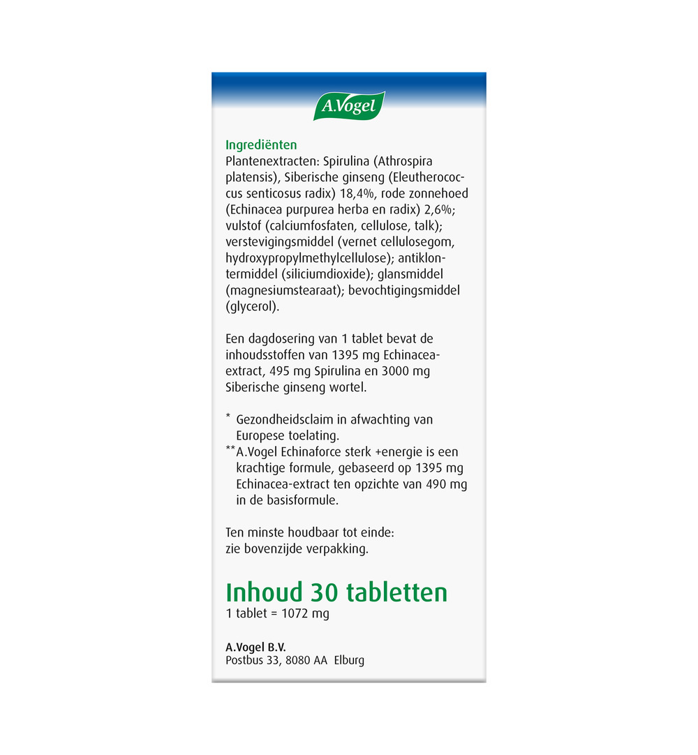 A.Vogel Echinaforce Tablet Sterk & Energie (30 Tabletten) - image 4