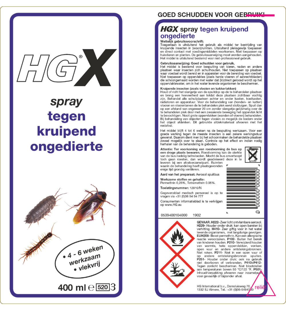 HG X Kruipend Ongedierte Spray (400 ml) - image 2