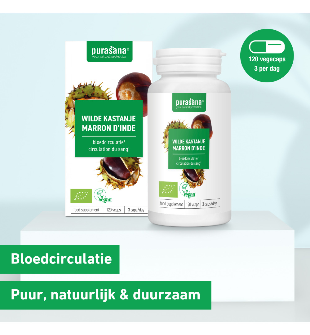 Purasana Wilde Kastanje/Marron D'Inde Vegan Bio (120 vega capsules) - image 6