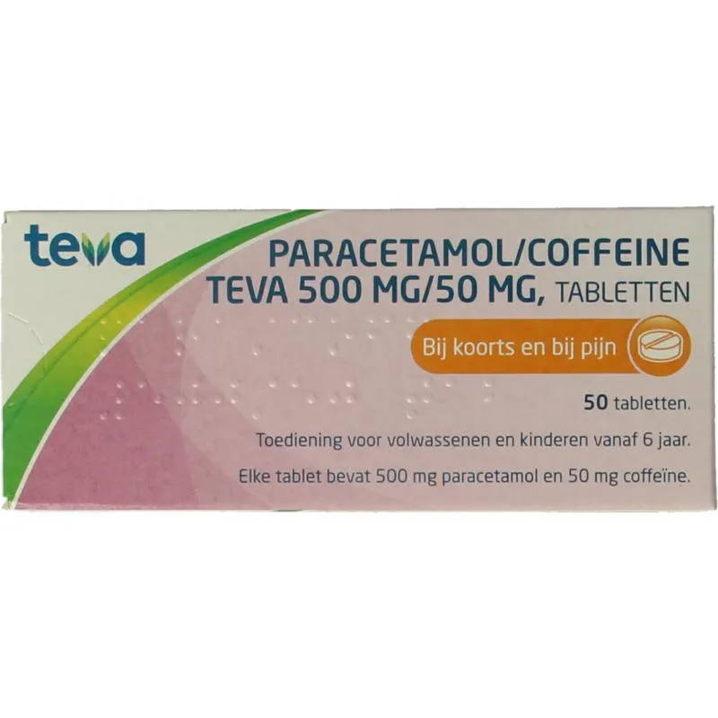 Teva Paracetamol Coffeine 500/50 (50 tabletten)