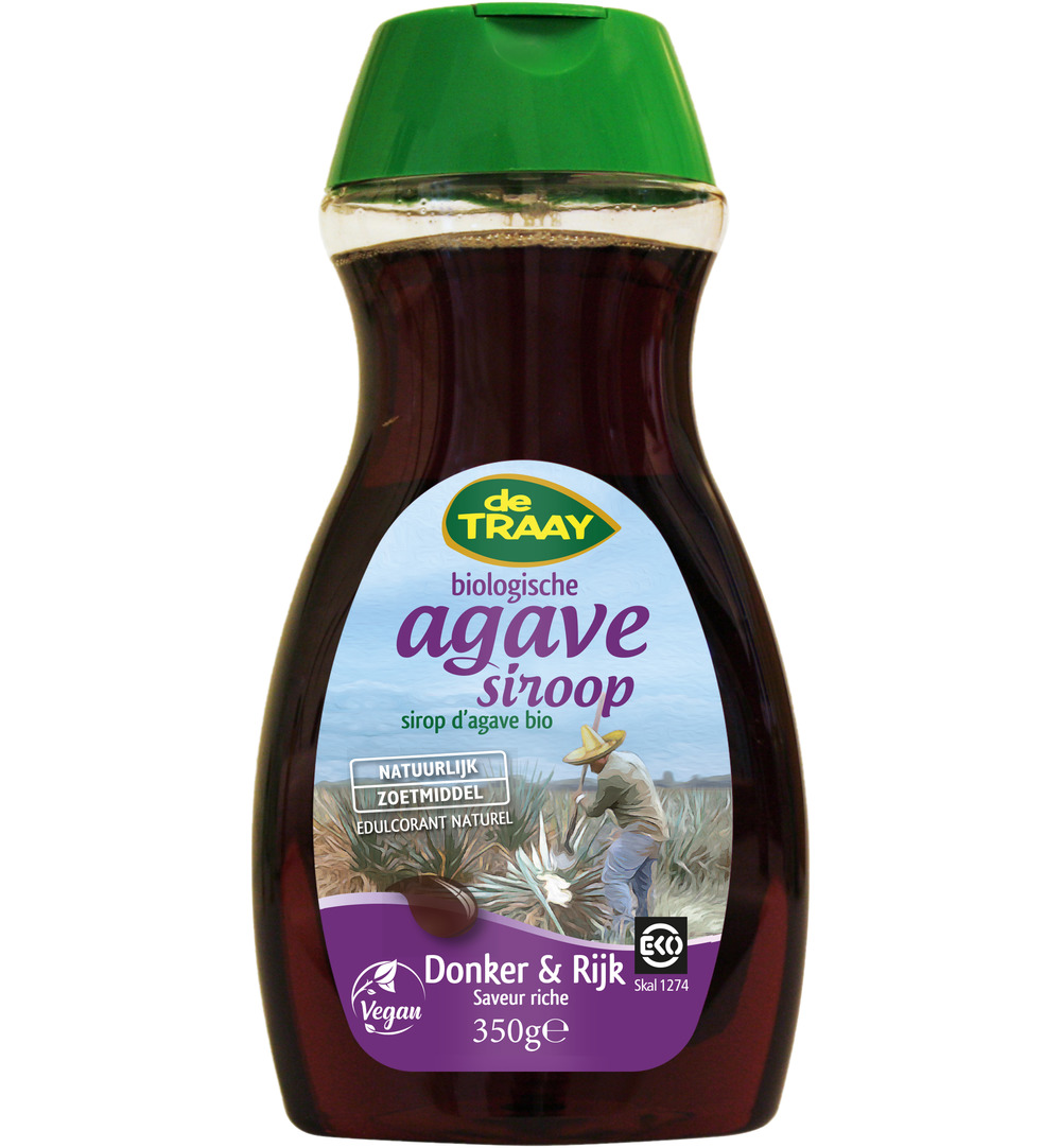 De Traay Agavesiroop donker en rijk bio (350 gr)