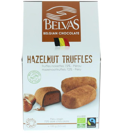 Belvas Praline hazelnoot truffels bio (100 gr)