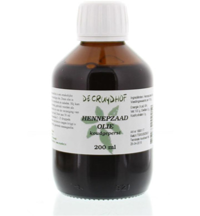 De Cruydhof Hennepzaadolie Koudgeperst (200 ml)
