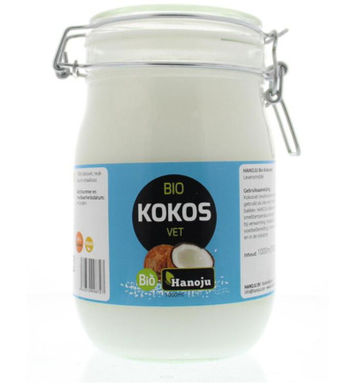 Hanoju Kokosolie Geurloos Beugelglas Bio (1000 ml)