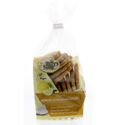 Billy's Farm Kokos citroenkoekjes bio (175 gr)