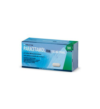 Teva Paracetamol 500 mg ovaal (50 tabletten)