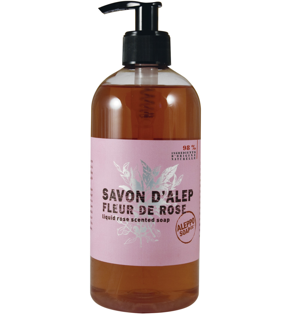 Aleppo Soap Co Aleppo rooszeep met pomp (500 ml)