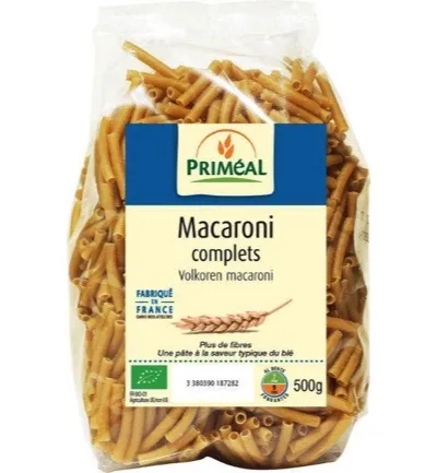 Priméal Volkoren Macaroni Bio (500 gr)