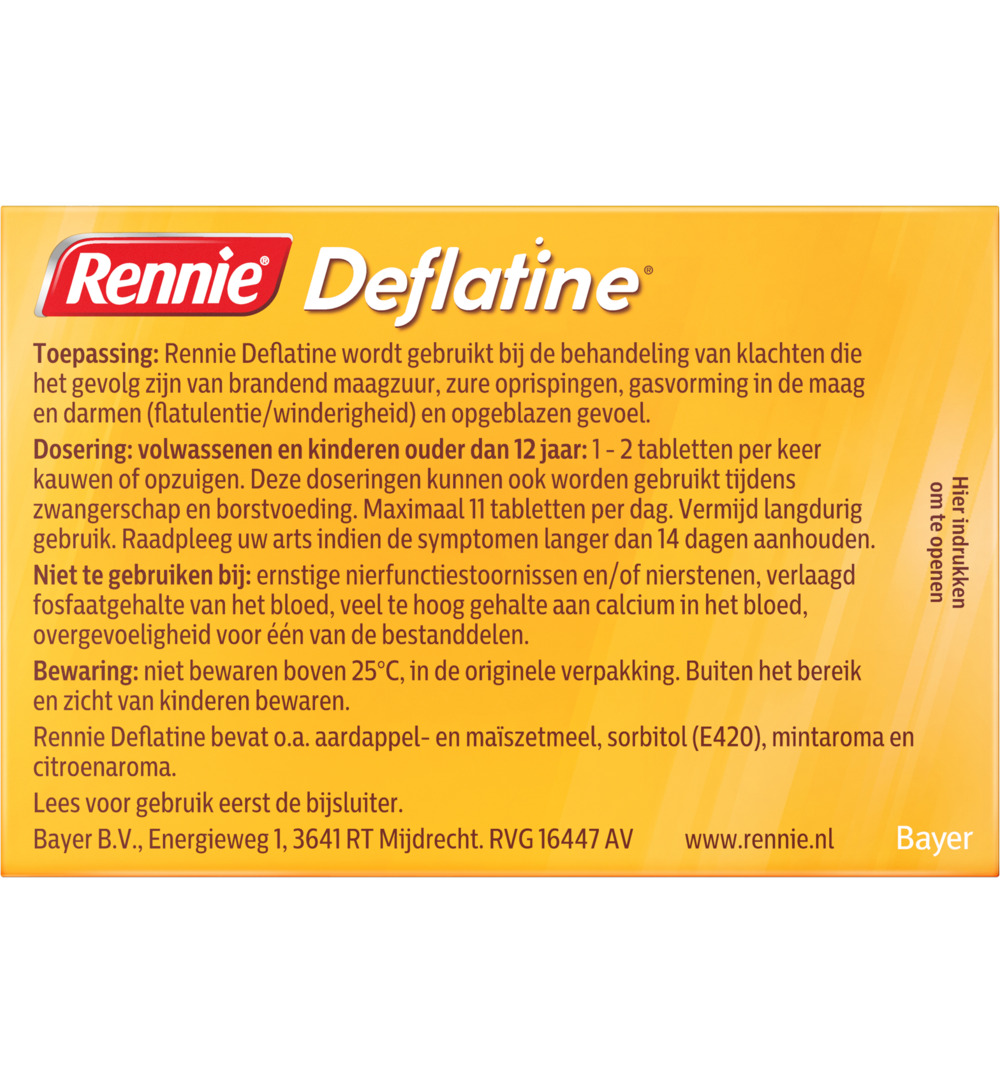 Rennie Deflatine (36 tabletten)