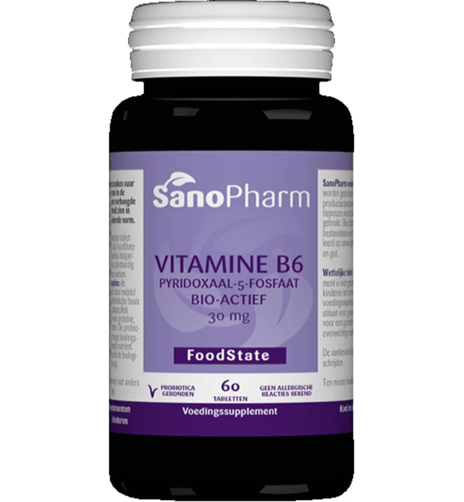 Sanopharm Vitamine B6 Pyridoxaal-5-Fosfaat 30 Mg (60 tabletten)