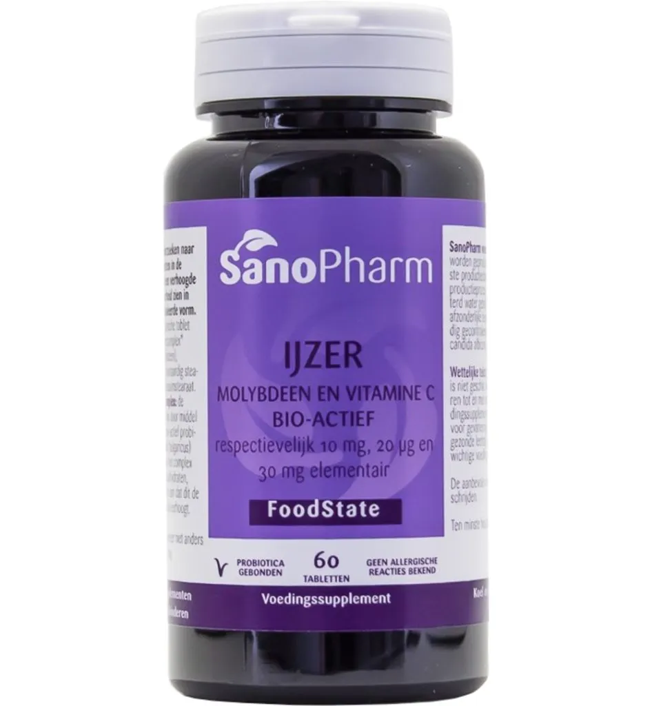 Sanopharm IJzer 10 mg & moly 20 mcg & C 30 mg (60 tabletten)
