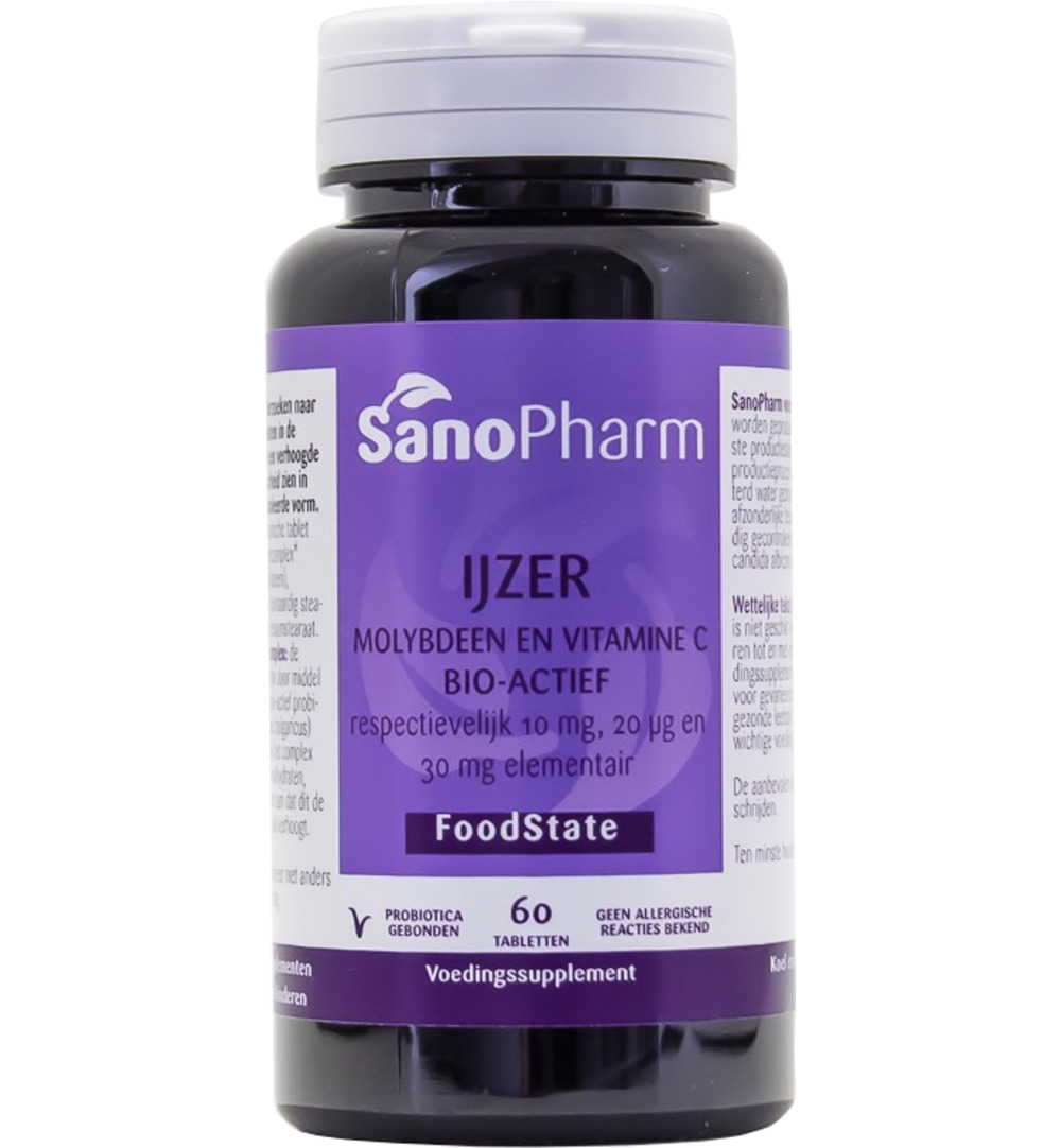 Sanopharm IJzer 10 mg & moly 20 mcg & C 30 mg (60 tabletten)
