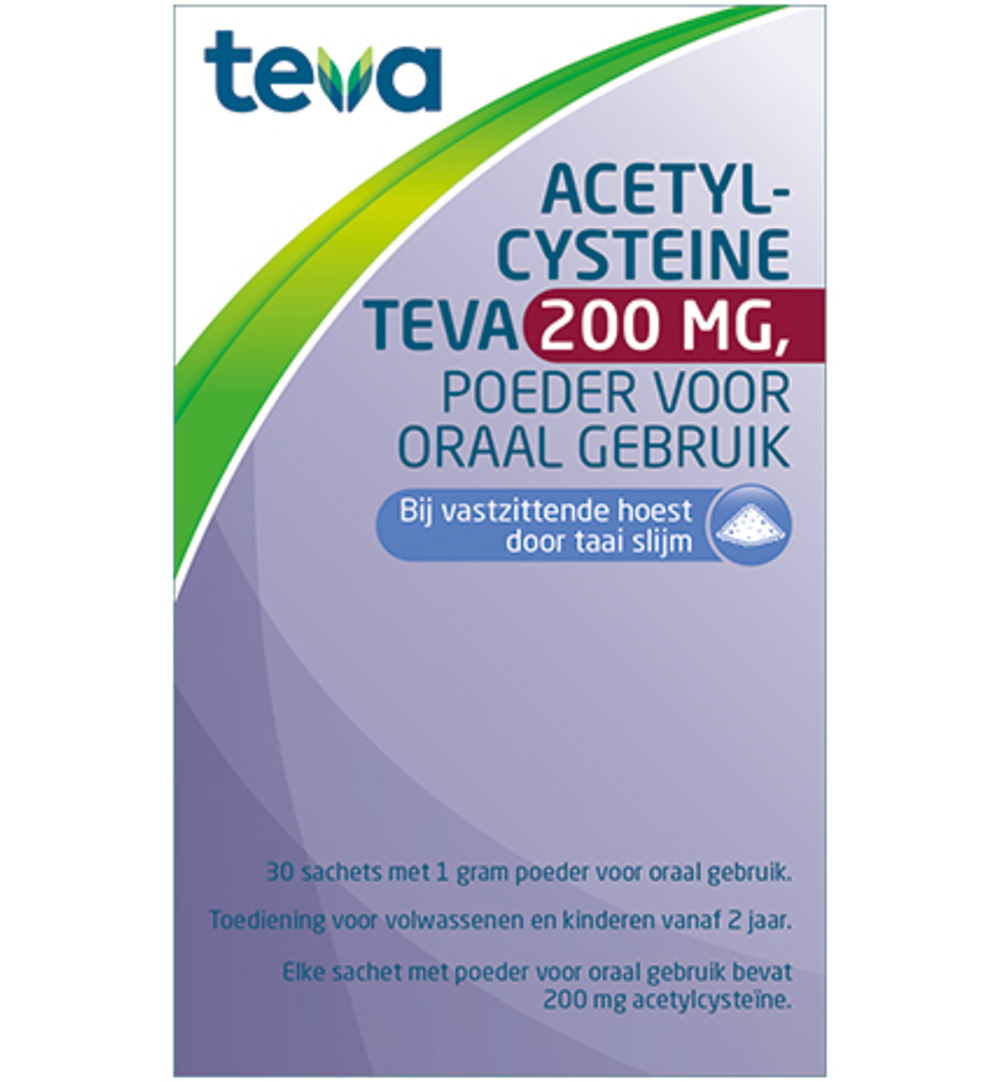 Teva Acetylcysteine 200 mg poeder (30 zakjes)