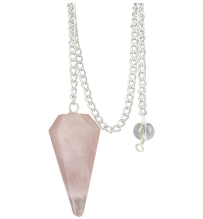 Ruben Robijn Pendel facet roze kwarts (1 stuk)