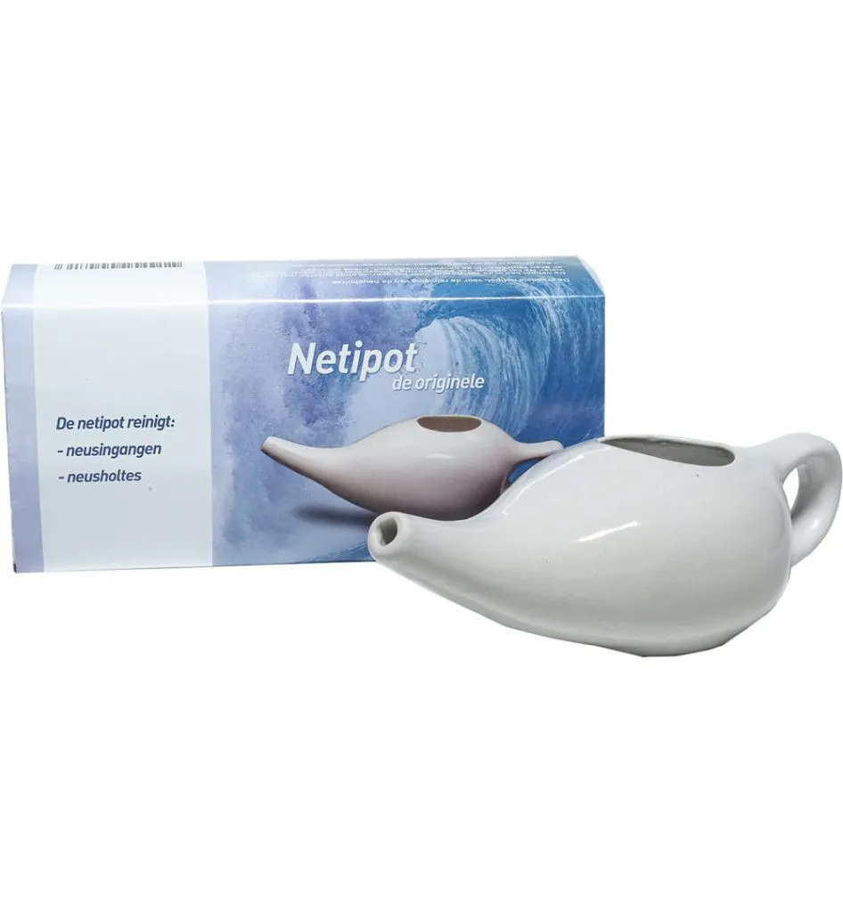 Ayurveda Health Neti pot aardewerk wit (1 stuk)