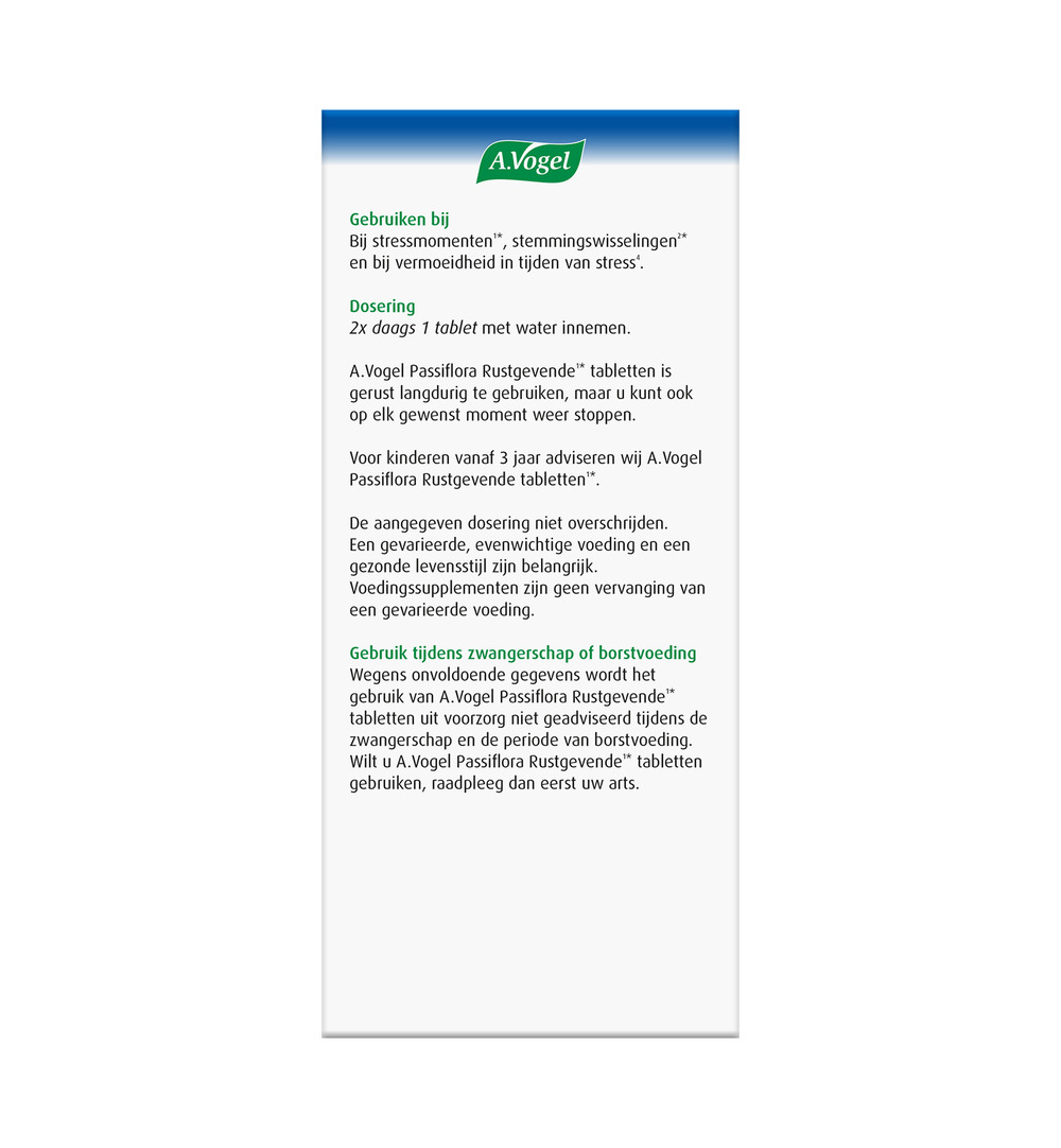 A.Vogel Passiflora rustgevende tabl. stemmingswisselingen (30 tabletten) - image 2
