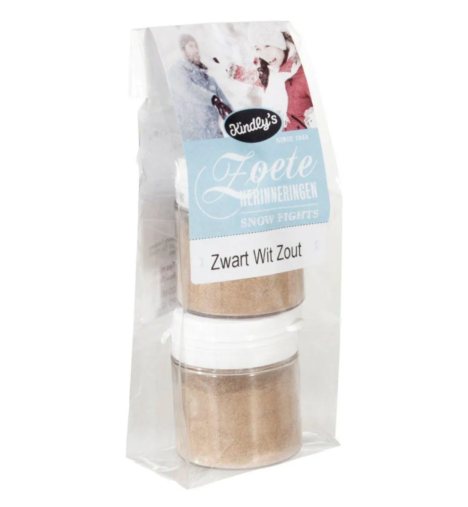 Kindly's Zwart wit potjes zout (2 x 25 gr)