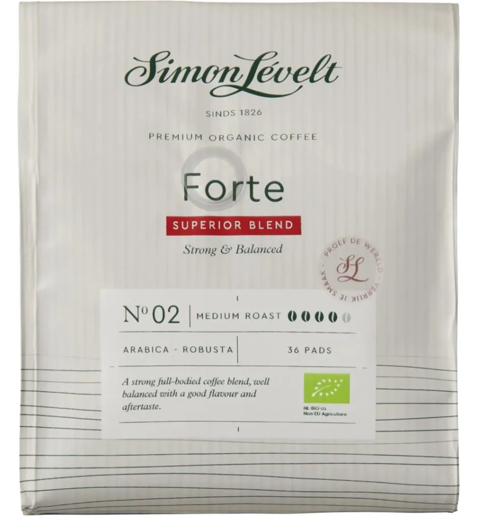 Simon Levelt Cafe pads forte superior blend bio (36 stuks)