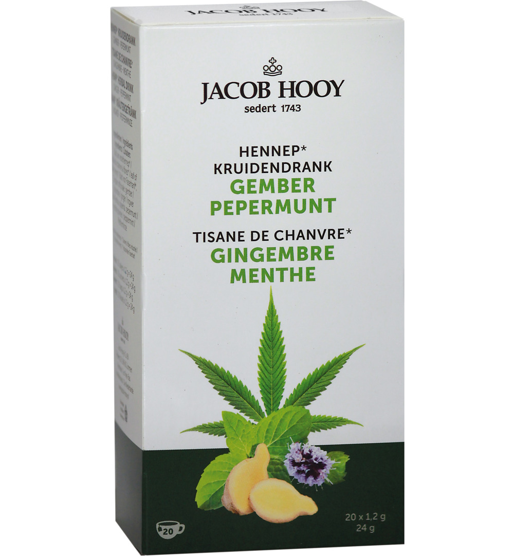 Jacob Hooy Hennep Gember Pepermunt Thee (20 stuks)