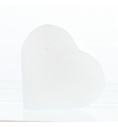 Steengoed Hart seleniet wit ca 6 cm (1 stuk)