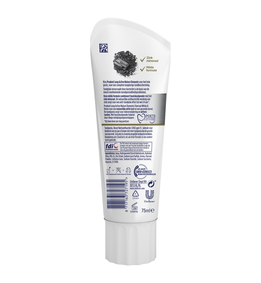 Prodent Tandpasta longactive charcoal (75 ml)