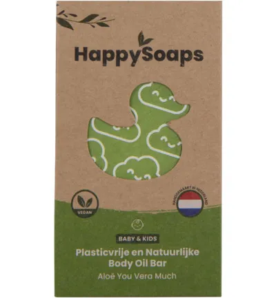 Happysoaps Baby & kids body oil bar aloe you very much (60 gr)