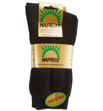 Naproz Thermo sokken zwart maat 39-42 (3 paar)