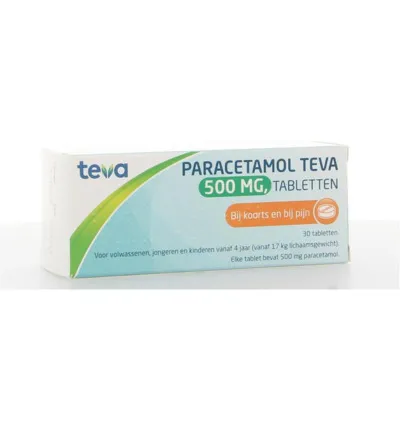 Teva Paracetamol 500 milligram (30 tabletten)