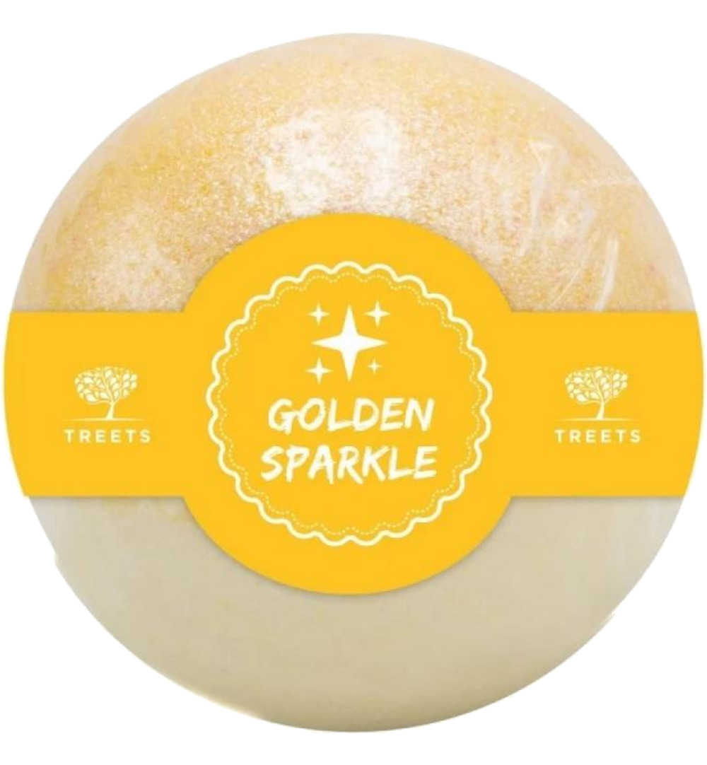 Treets Bath ball glitter golden spark (1 stuk)