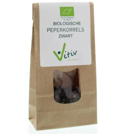 Vitiv Peperkorrels zwart bio (40 gr)