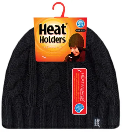 Heat Holders Ladies cable hat one size black (1 stuk)