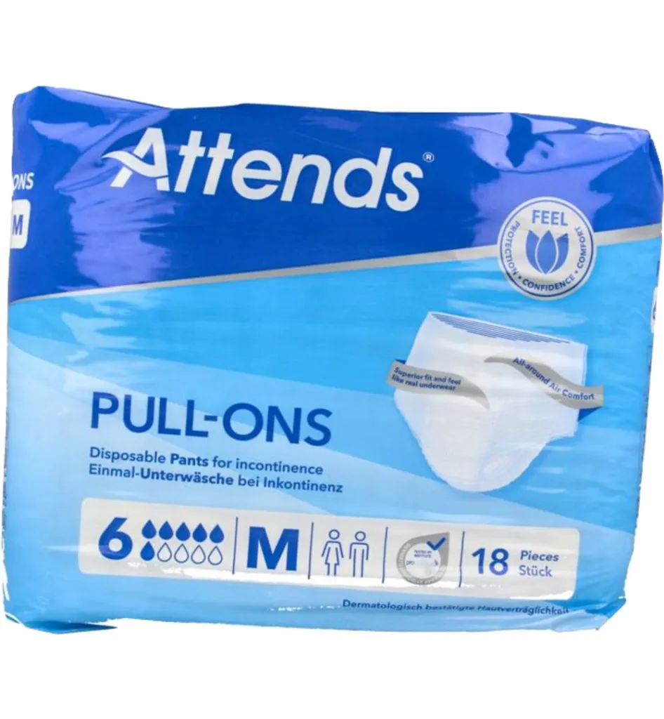 Attends Pull-Ons 6 Maat M (18 Stuks)
