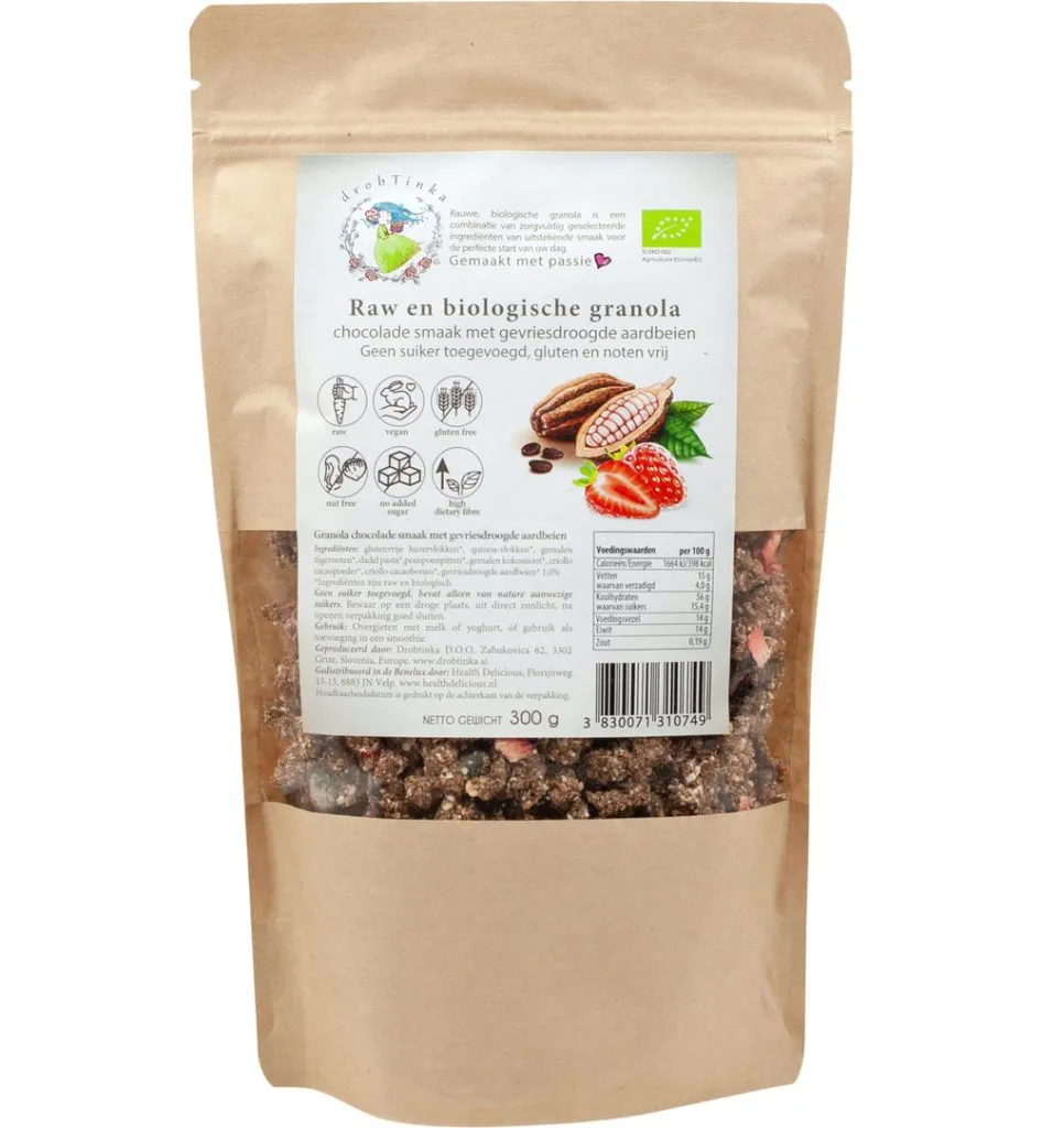 Vitiv Tijgernootgranola Chocolade Aardbei Bio (300 gr)