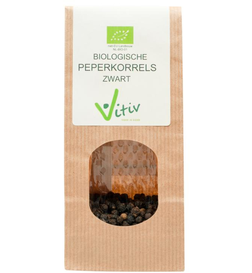 Vitiv Peperkorrels zwart bio (250 gr)