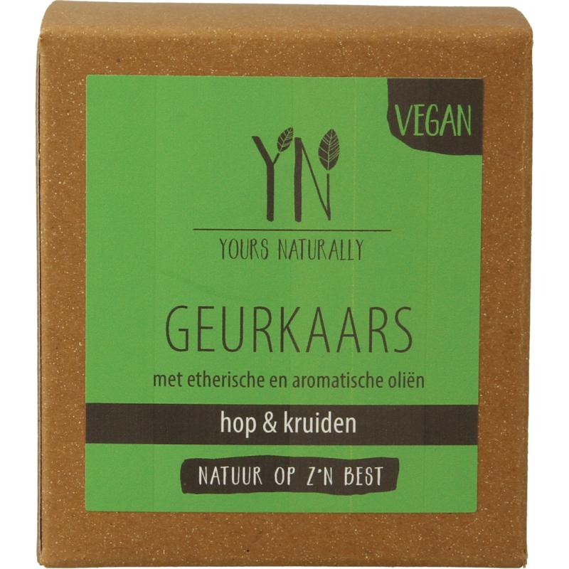 Yours Naturally Geurkaars In Glas Hop & Kruide N 20Cl (1 stuk)