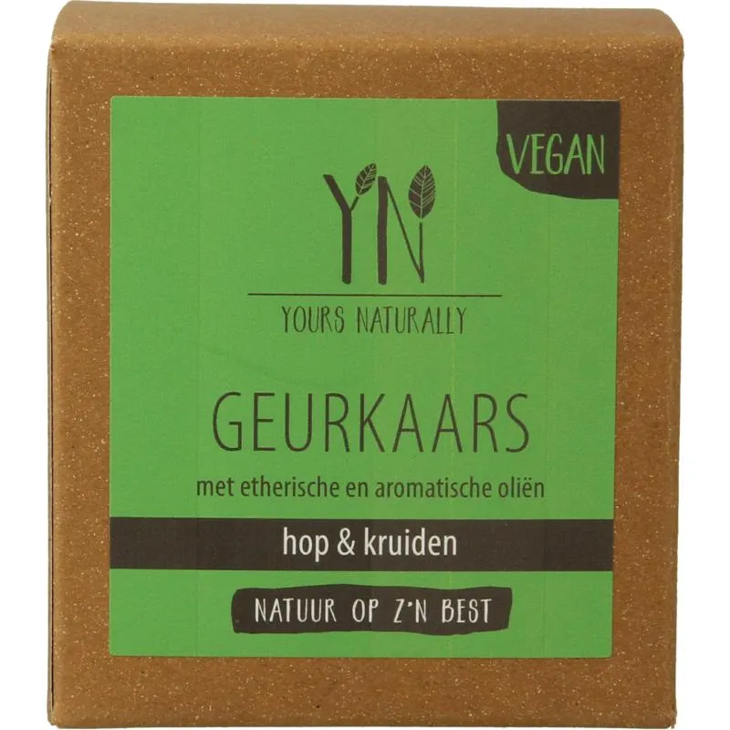 Yours Naturally Geurkaars In Glas Hop & Kruide N 20Cl (1 stuk)