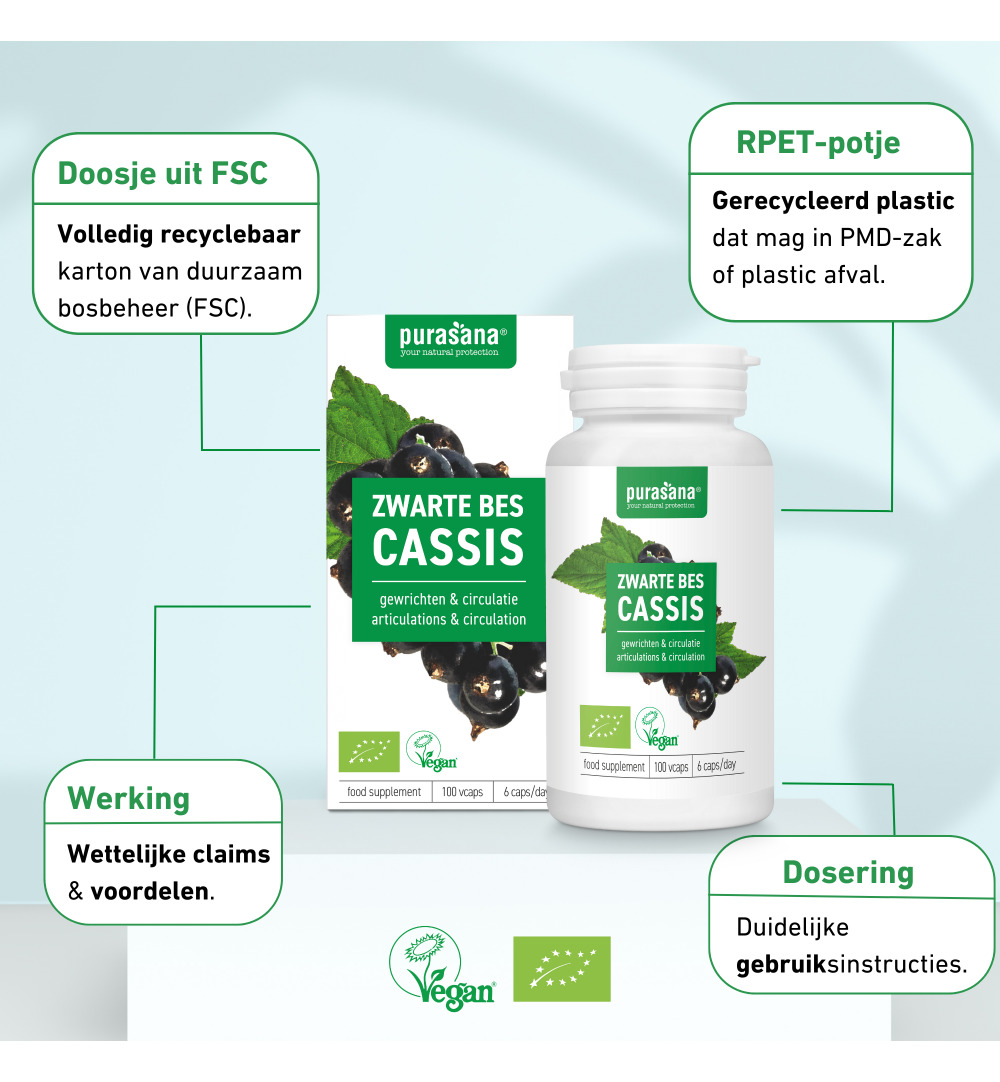 Purasana Zwarte bes 300 mg BIO (100 vega capsules) - image 8