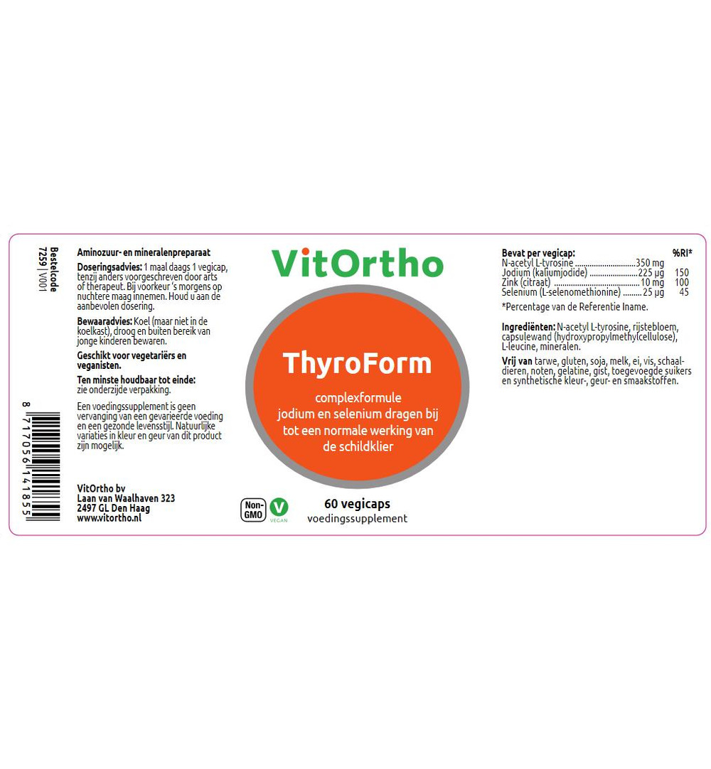 VitOrtho ThyroForm (60 vega capsules)