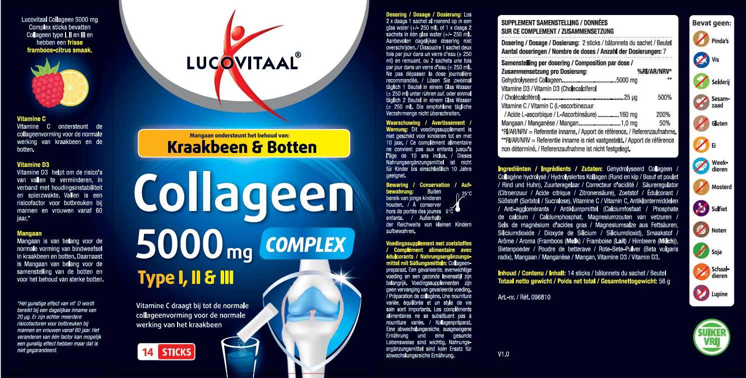 Lucovitaal Collageen Complex 5000mg (14 sticks)