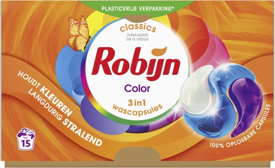 Robijn Wascapsules Kleur (15 stuks)