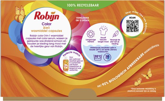 Robijn Wascapsules Kleur (15 stuks)