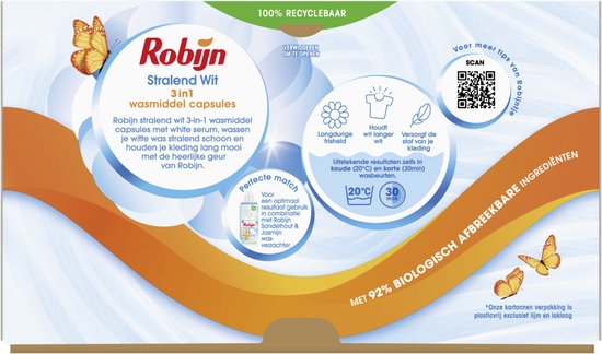 Robijn Wascapsules Stralend Wit (40 stuks)