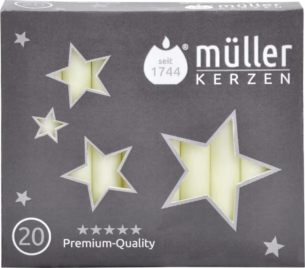Müller Kerzen Kerstboomkaars Ivoor (20 stuks)
