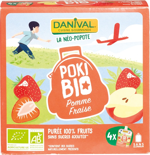 Danival Knijpfruit Appel-Aardbei (4 stuks)